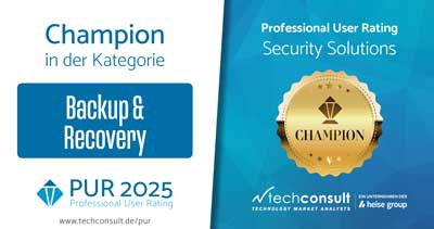 Techconsult GmbH: PUR 2025 Security Solutions - Champion der Kategorie Backup & Recovery