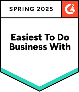 G2 Spring Awards 2025 : Easiest to do Business with