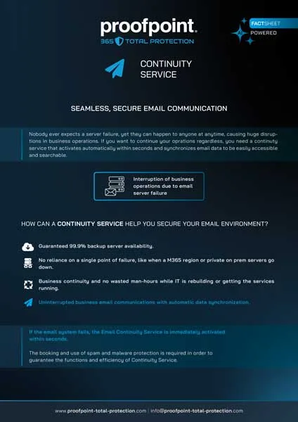 Fact Sheet Cover : Continuity Service