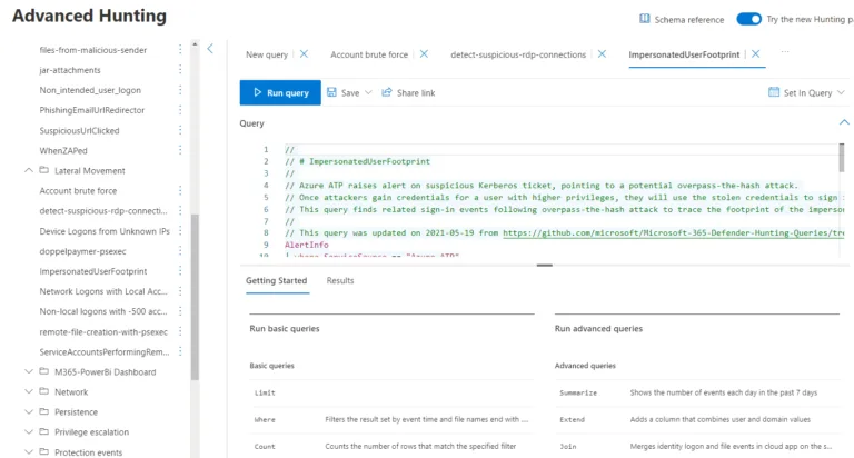 Defender for Identity advanced hunting