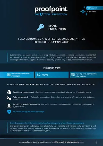Fact Sheet Cover : Email Encryption