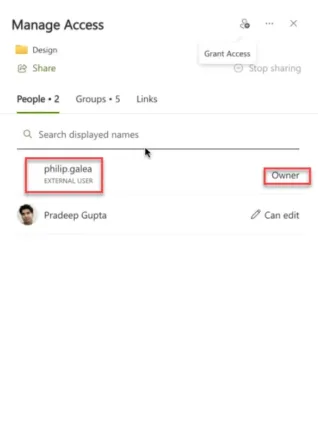 Example user whose permissions can’t be changed