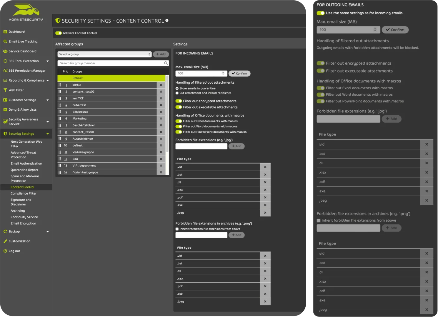 Spam-and-Malware-Protection-Content-Control-Settings