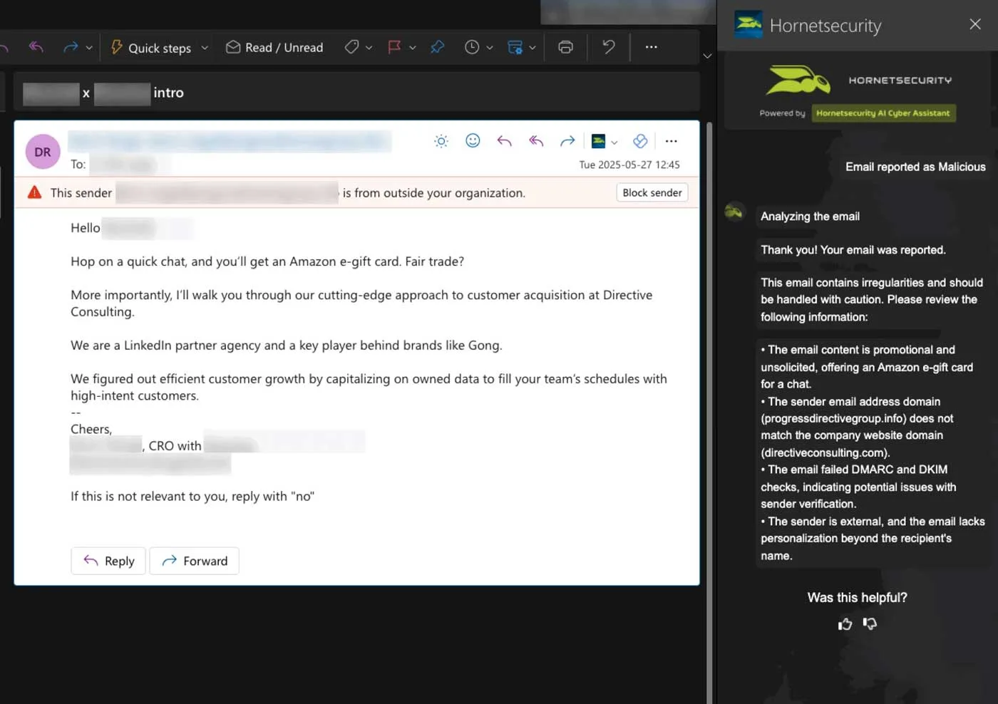 365 Total Protection Automate responses to user queries about potential threats