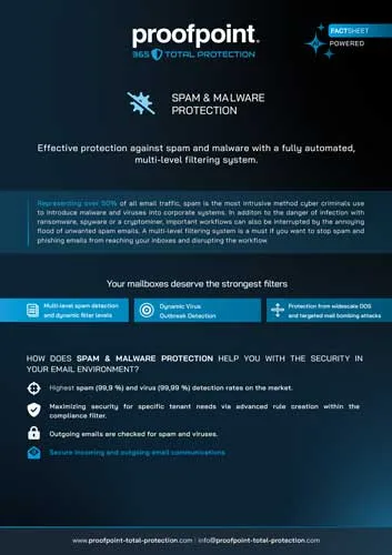 Fact Sheet Cover : Spam and Malware Protection
