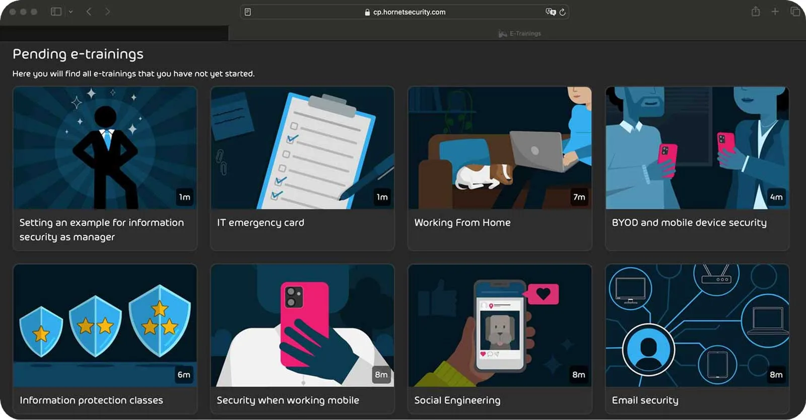 Security Awareness Training User Panel
