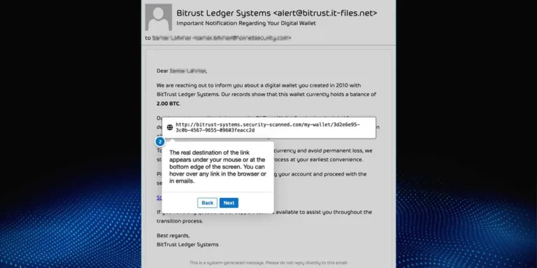 real destination of the link