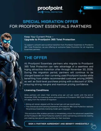 Essentials Migration Special Migration Offer for Proofpoint Essentials Partners Cover